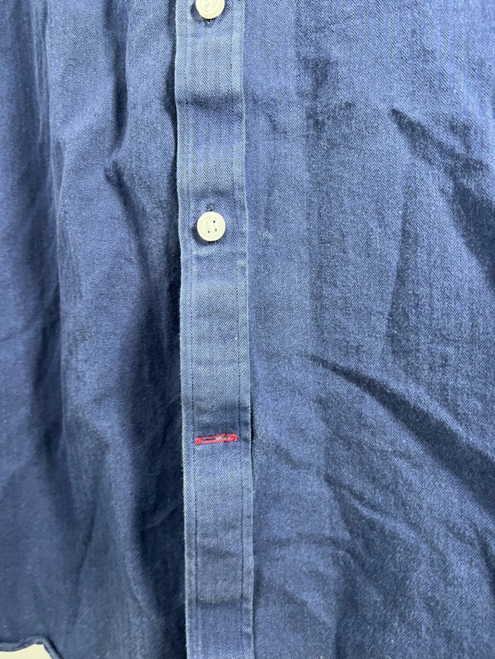 Tommy Hilfiger Men's Button-Down Slim Fit Shirt in Navy Blue - Picture 3 of 5